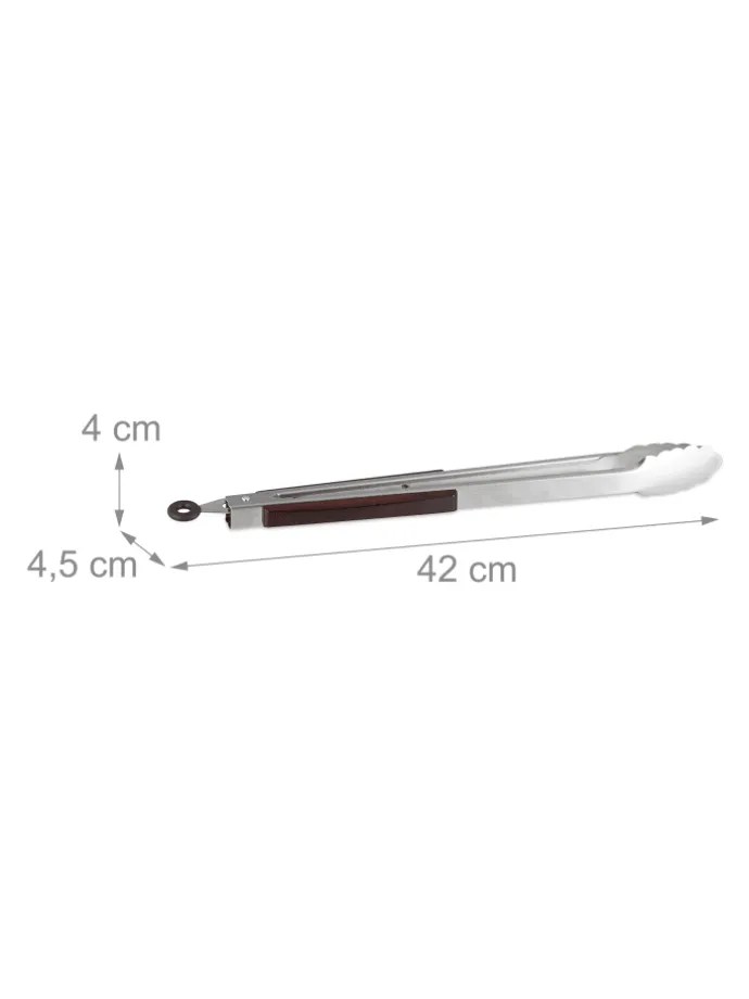 9x Grillzange in Silber