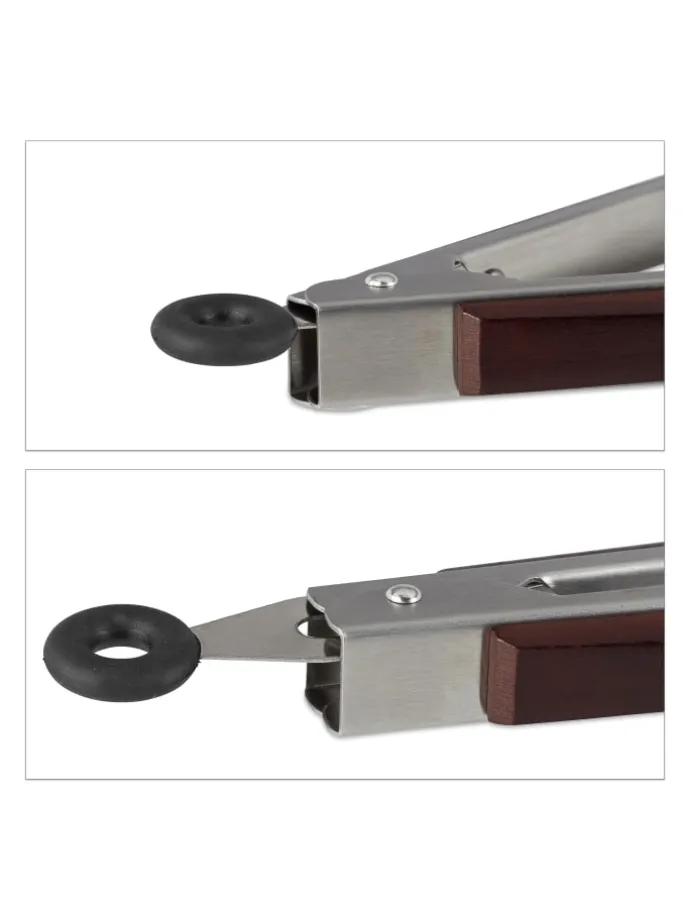 9x Grillzange in Silber