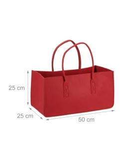 2x Kaminholztasche in Rot