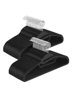 50x Kleiderbügel in Schwarz