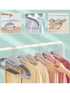 50x Kleiderbügel in Schwarz