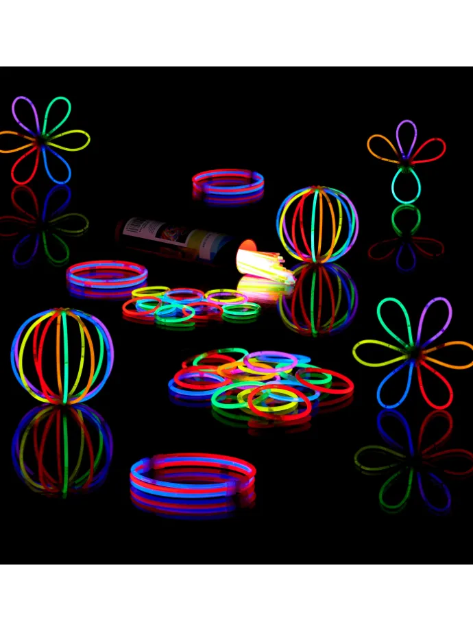 100x Knicklichter in 7-Farb-Mix