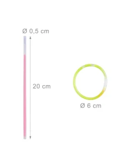 100x Knicklichter in 7-Farb-Mix