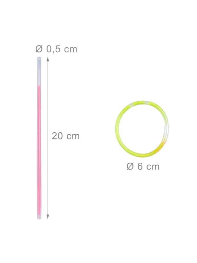 100x Knicklichter in 7-Farb-Mix