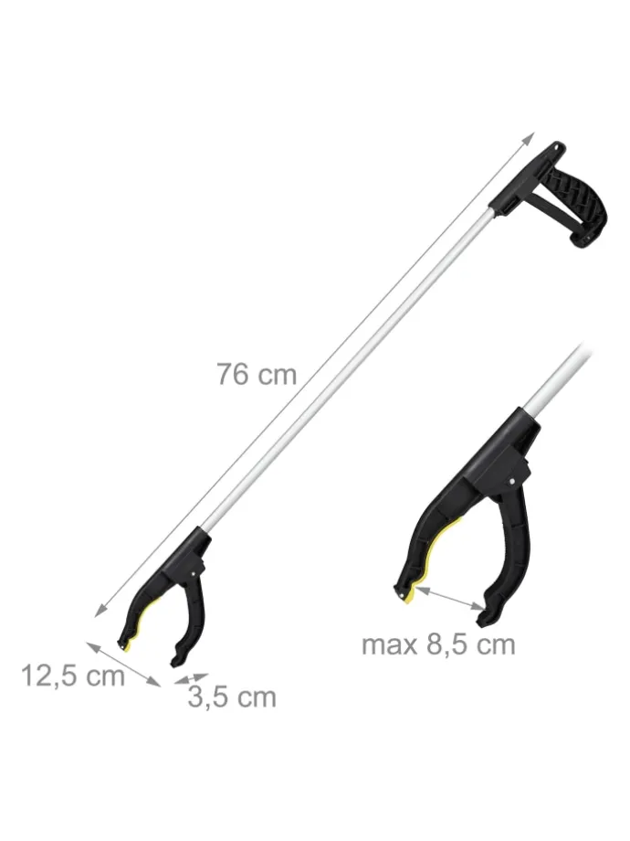 4x Müllgreifer in Silber/Schwarz