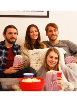 144x Popcorntüten in Rot/ Weiß