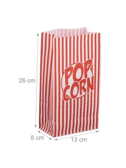 288x Popcorntüten in Rot-Weiß