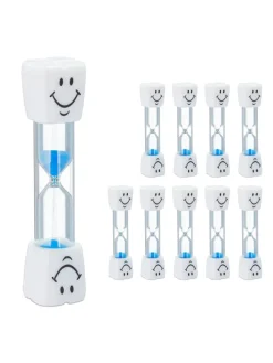 40x Sanduhr Zähneputzen in Weiß-Blau