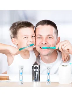 40x Sanduhr Zähneputzen in Weiß-Blau