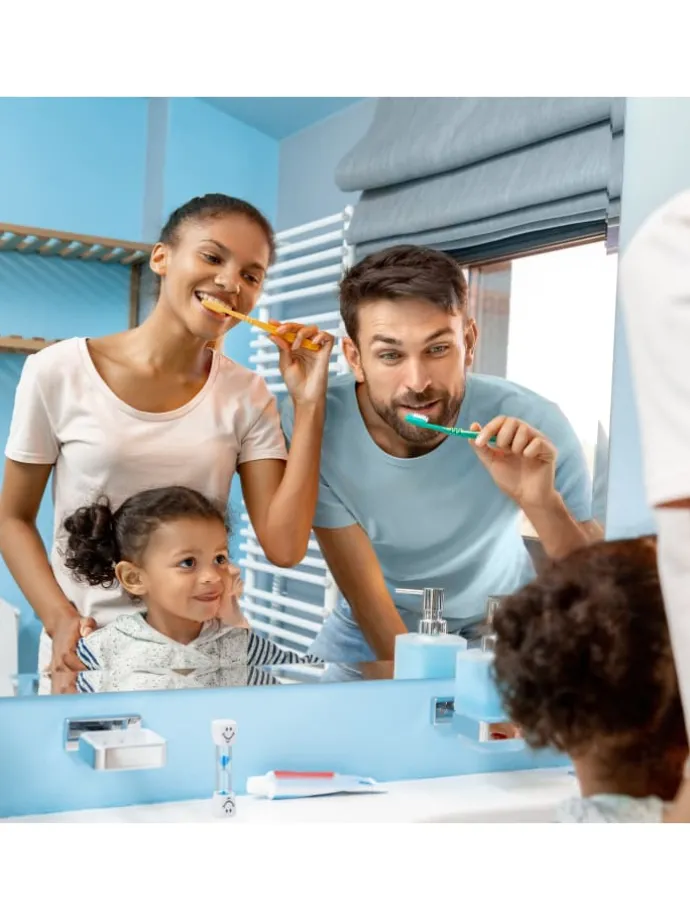 40x Sanduhr Zähneputzen in Weiß-Blau