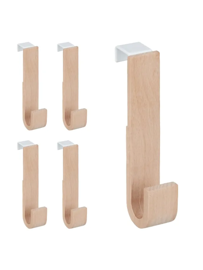 5x Türhaken in Weiß