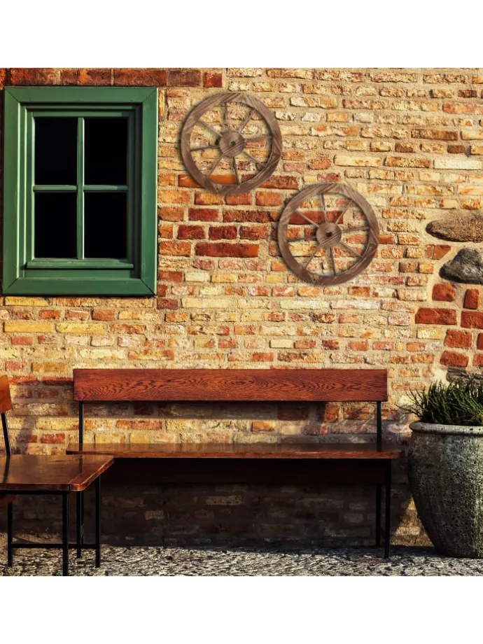 2x Wagenrad in Natur