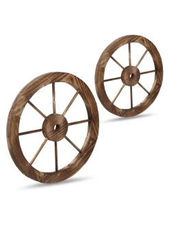 2x Wagenrad in Natur - 60 cm
