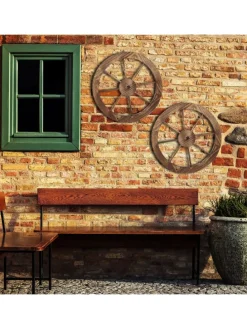 2x Wagenrad in Natur - 60 cm