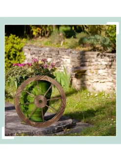 2x Wagenrad in Natur - 60 cm