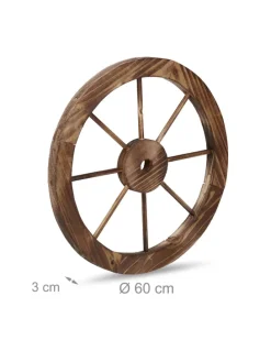 2x Wagenrad in Natur - 60 cm