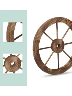 2x Wagenrad in Natur - 60 cm