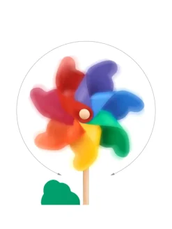 2x Windrad in Bunt - (B)18 x (H)47,5 x (T)8,5 cm