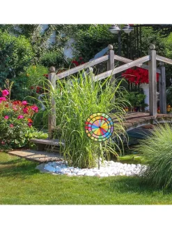 2x Windrad in Bunt - (B)35,5 x (H)73,5 x (T)15 cm