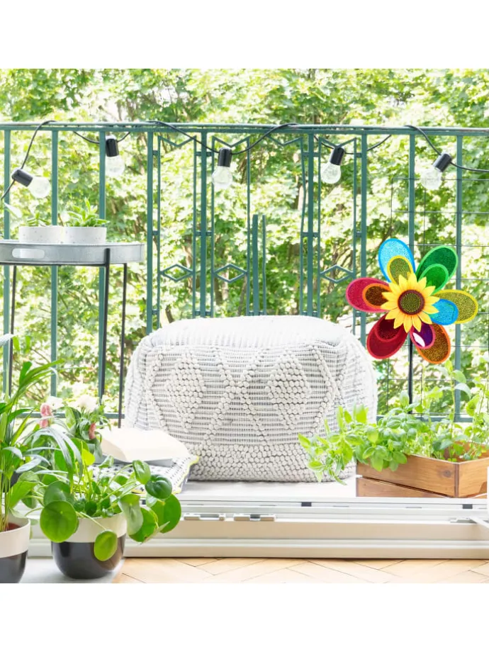 2x Windrad in Bunt - (B)37,5 x (H)74,5 x (T)14 cm