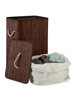 2x Wäschekorb in Braun/ Weiß - Je 83 l