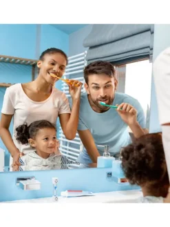 10x Zahnputzuhr in Weiß-Blau