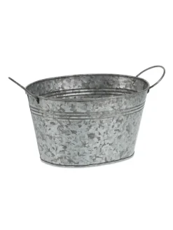 4x Zinkwanne in Silber - 4 l