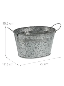 4x Zinkwanne in Silber - 4 l