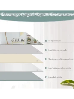 110x38cm Ganzkörperspiegel in Silber