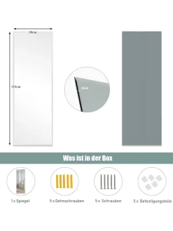 110x38cm Ganzkörperspiegel in Silber
