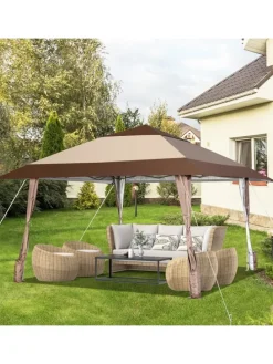 4x4m Faltpavillon in Braun