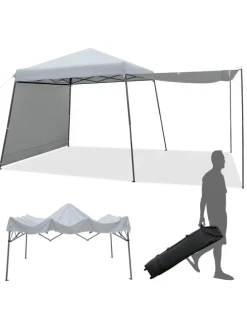 3x6m Faltpavillon in Grau