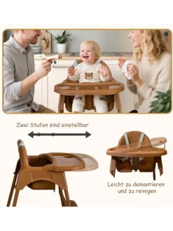 Yalion Hochstuhl für Babys, höhenverstellbar, abnehmbares Tablett