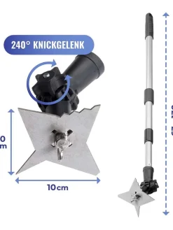 4-Zack Fugenkratzer in Schwarz/ Silber - Ø 10 cm