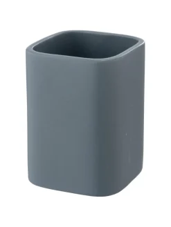 Zahnbürstenhalter ''Hexa'' in Grau - (B)6,5 x (H)9 x (T)6,5 cm