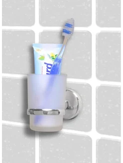 Zahnputzbecher "Vision" in Weiß - (B)7 x (H)11,5 x (T)9,5 cm
