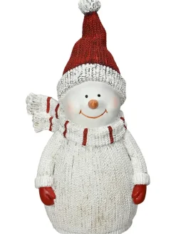 Zaunfigur "Schneemann" in Weiß - (B)11,5 x (H)22 x (T)8 cm