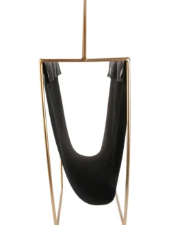 Zeitschriftenhalter in Schwarz/ Gold - (B)41 x (H)40 x (T)13 cm