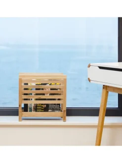 Zeitungsständer Walnuss in Natur