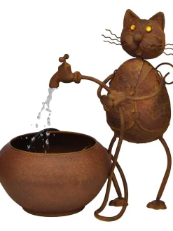 Zierbrunnen in Antikbraun - (B)39 x (H)44,5 x (T)25,5 cm