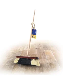 Zimmerbesen mit Stiel FEINE KUNSTBORSTEN Besen weiche Borsten dicht be in Braun