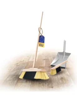 Zimmerbesen mit Stiel FEINE KUNSTBORSTEN Besen weiche Borsten Schrankb in Braun