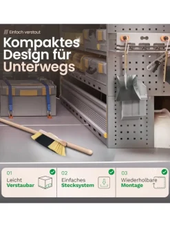 Zimmerbesen mit Stiel FEINE KUNSTBORSTEN Besen weiche Borsten Schrankb in Braun