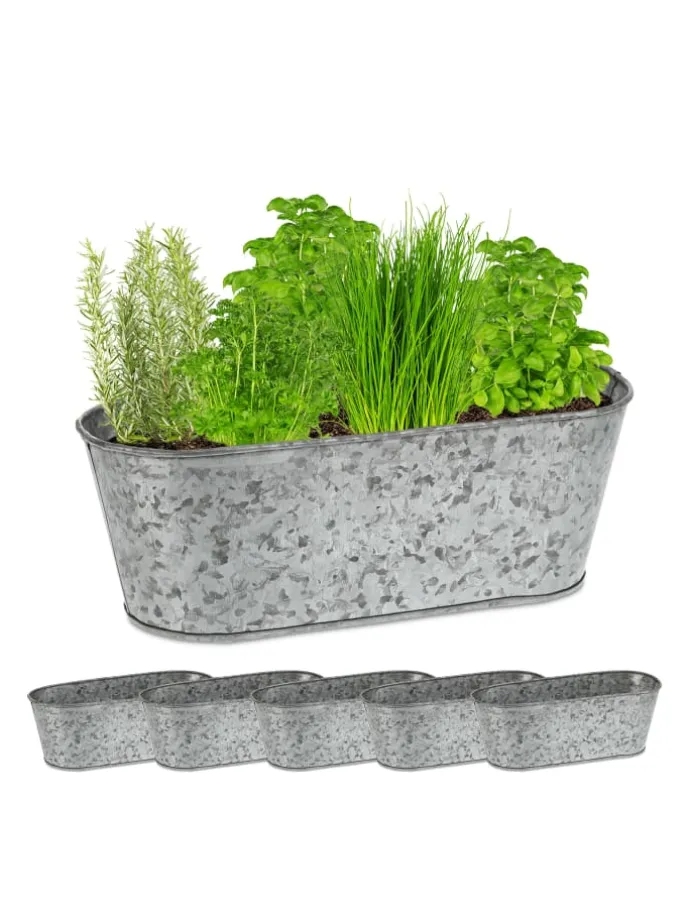 Zinkwanne 6er Set in Silber