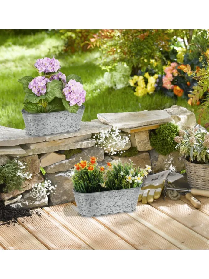 Zinkwanne 6er Set in Silber