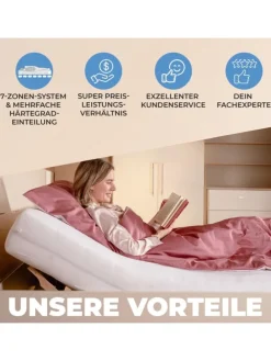 7-Zonen Lattenrost Kopfteil verstellbar 90x200 cm in Natur