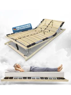 7-Zonen Lattenrost PREMIUM Kopf-Fußteil verstellbar in Natur
