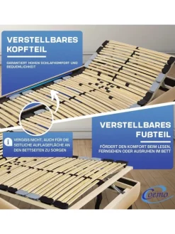 7-Zonen Lattenrost PREMIUM Kopf-Fußteil verstellbar in Natur