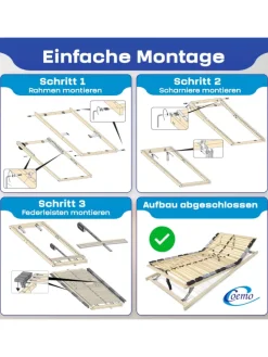 7-Zonen Lattenrost PREMIUM Kopf-Fußteil verstellbar in Natur