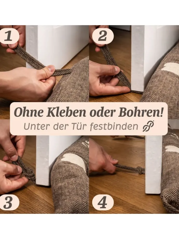 Zugluftstopper 90cm - Waschbarer Bezug - Energiesparend - Extra